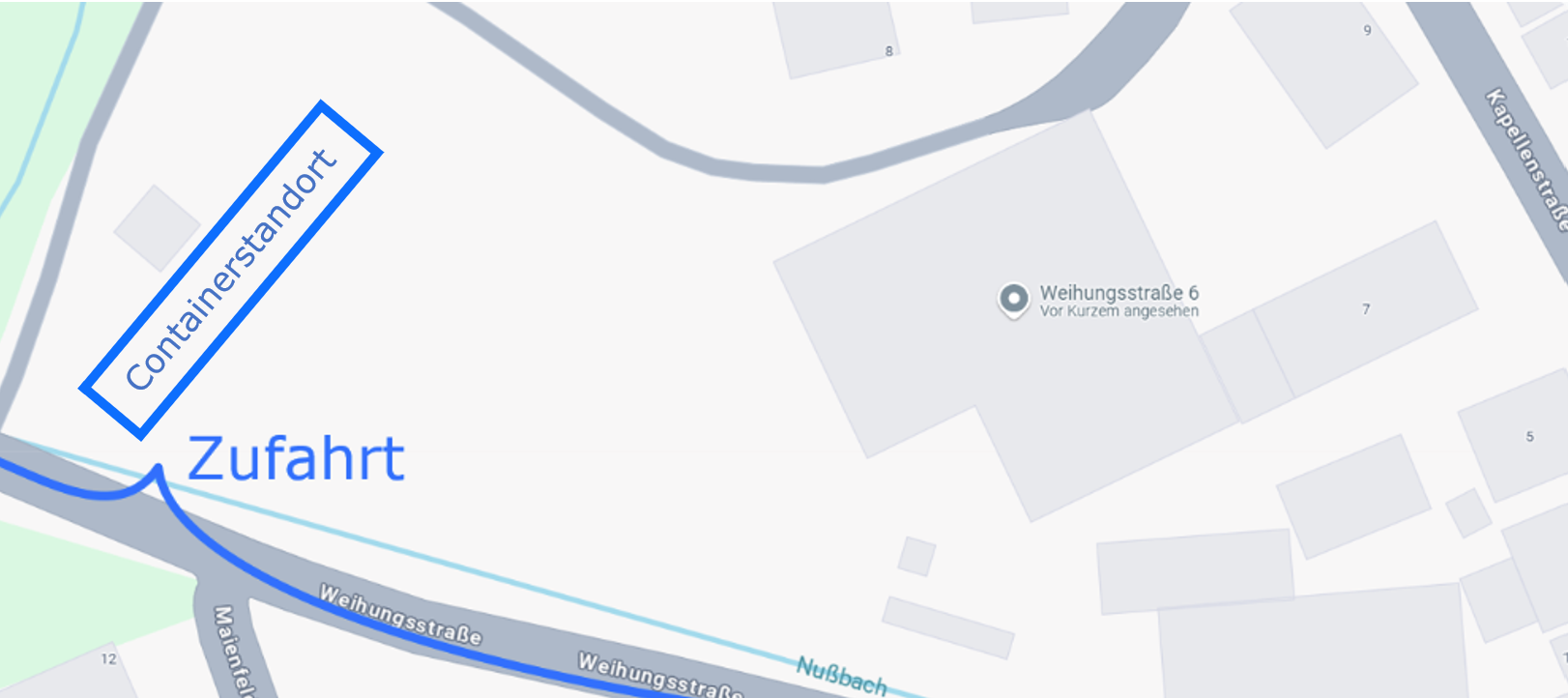 Zufahrtsskizze Weihungsstraße